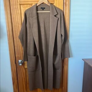 Jcrew oversized, long, brown open front cardigan xs